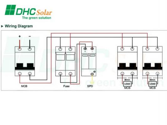 SƠ đồ lắp đặt chống sét lan truyền DC 1000v